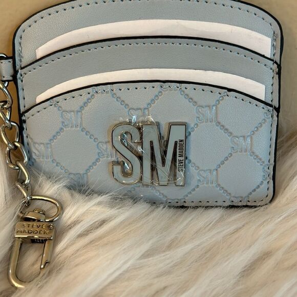 NWT Steve Madden Card Case Wallet - Light Blue - Picture 3 of 7